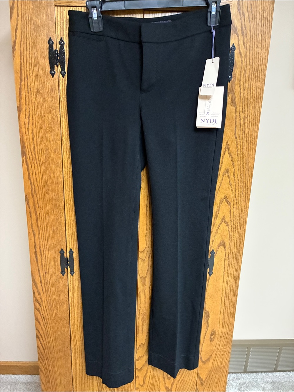 NYDJ Black Slim Straight Dress Pants